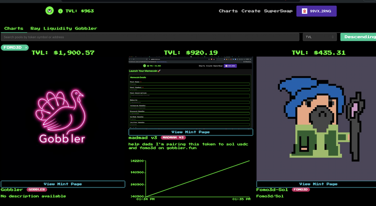 Gobbler.fun Interface